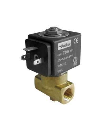 Parker 2 way solenoid valve 1/4" 1/4" DN 2,5mm 9W 220/230V 50/60Hz